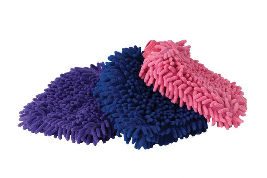 Harlequin Chenille Grooming Mitts